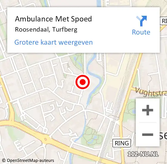 Locatie op kaart van de 112 melding: Ambulance Met Spoed Naar Roosendaal, Turfberg op 11 oktober 2015 00:09