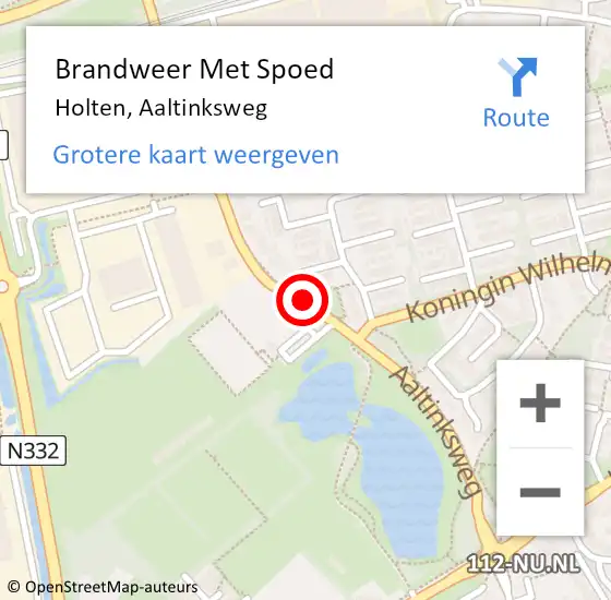 Locatie op kaart van de 112 melding: Brandweer Met Spoed Naar Holten, Aaltinksweg op 11 oktober 2015 01:25