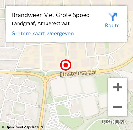 Locatie op kaart van de 112 melding: Brandweer Met Grote Spoed Naar Landgraaf, Amperestraat op 11 oktober 2015 08:29