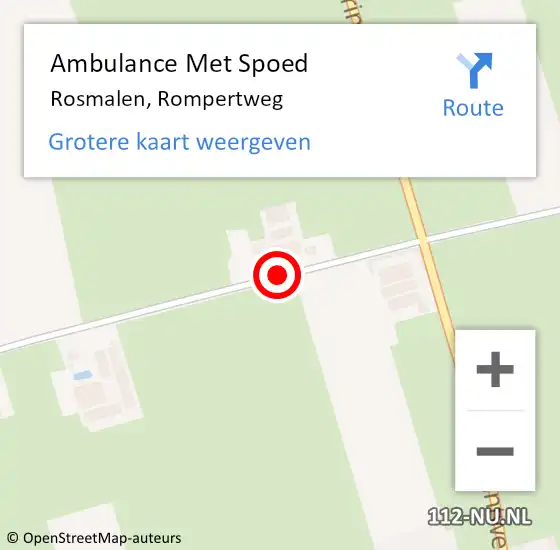 Locatie op kaart van de 112 melding: Ambulance Met Spoed Naar Rosmalen, Rompertweg op 11 oktober 2015 13:47