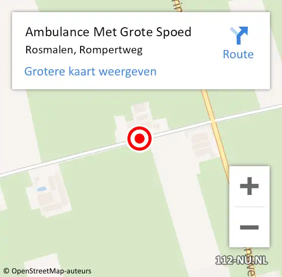 Locatie op kaart van de 112 melding: Ambulance Met Grote Spoed Naar Rosmalen, Rompertweg op 11 oktober 2015 14:20