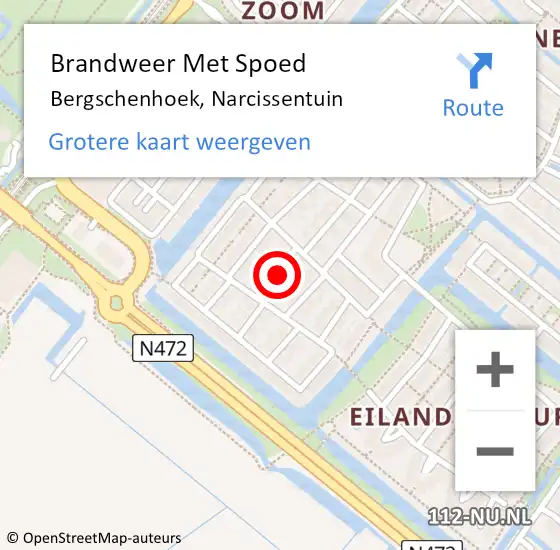 Locatie op kaart van de 112 melding: Brandweer Met Spoed Naar Bergschenhoek, Narcissentuin op 11 oktober 2015 15:35