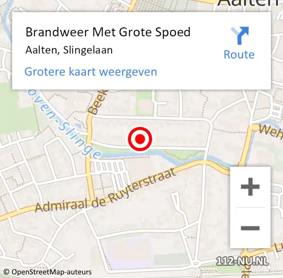 Locatie op kaart van de 112 melding: Brandweer Met Grote Spoed Naar Aalten, Slingelaan op 11 oktober 2015 18:11