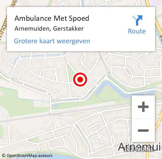 Locatie op kaart van de 112 melding: Ambulance Met Spoed Naar Arnemuiden, Gerstakker op 11 oktober 2015 18:54