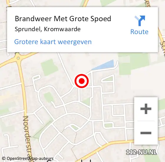 Locatie op kaart van de 112 melding: Brandweer Met Grote Spoed Naar Sprundel, Kromwaarde op 11 oktober 2015 20:02