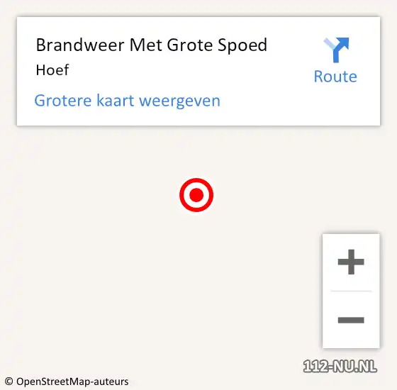 Locatie op kaart van de 112 melding: Brandweer Met Grote Spoed Naar Hoef op 11 oktober 2015 22:14