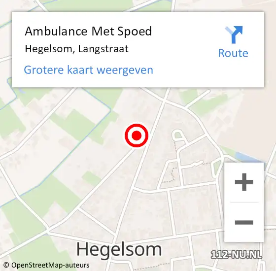 Locatie op kaart van de 112 melding: Ambulance Met Spoed Naar Hegelsom, Langstraat op 23 november 2013 11:51