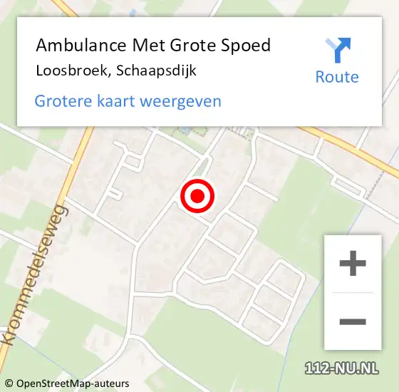 Locatie op kaart van de 112 melding: Ambulance Met Grote Spoed Naar Loosbroek, Schaapsdijk op 12 oktober 2015 07:18