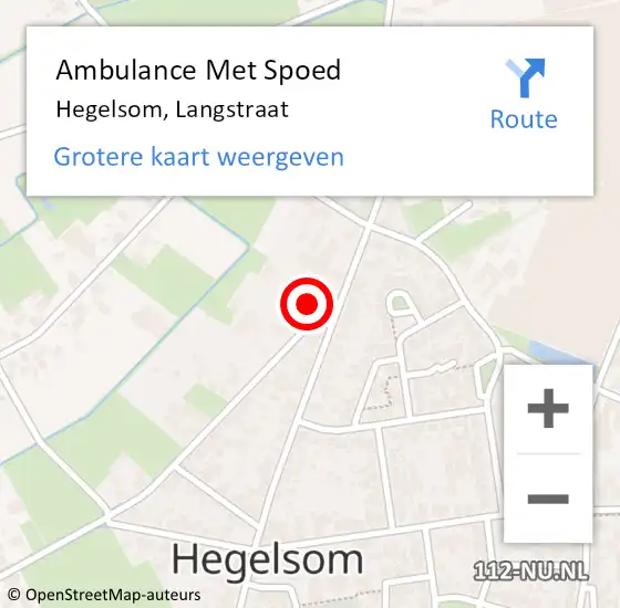 Locatie op kaart van de 112 melding: Ambulance Met Spoed Naar Hegelsom, Langstraat op 23 november 2013 12:20