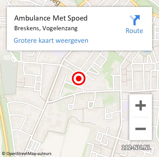 Locatie op kaart van de 112 melding: Ambulance Met Spoed Naar Breskens, Vogelenzang op 12 oktober 2015 11:06