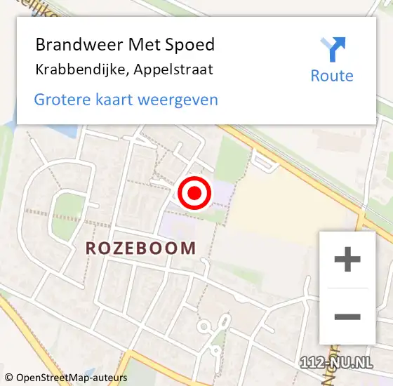 Locatie op kaart van de 112 melding: Brandweer Met Spoed Naar Krabbendijke, Appelstraat op 12 oktober 2015 11:55