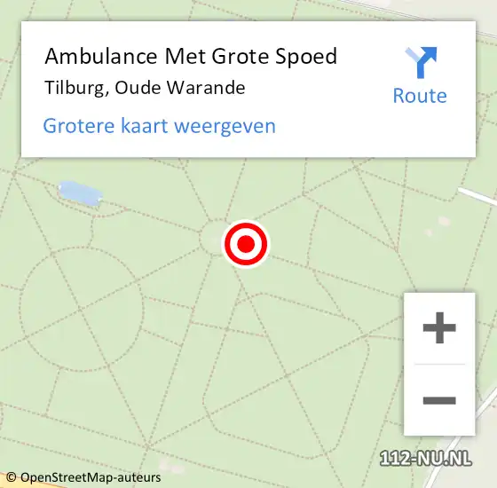 Locatie op kaart van de 112 melding: Ambulance Met Grote Spoed Naar Tilburg, Oude Warande op 23 november 2013 12:33