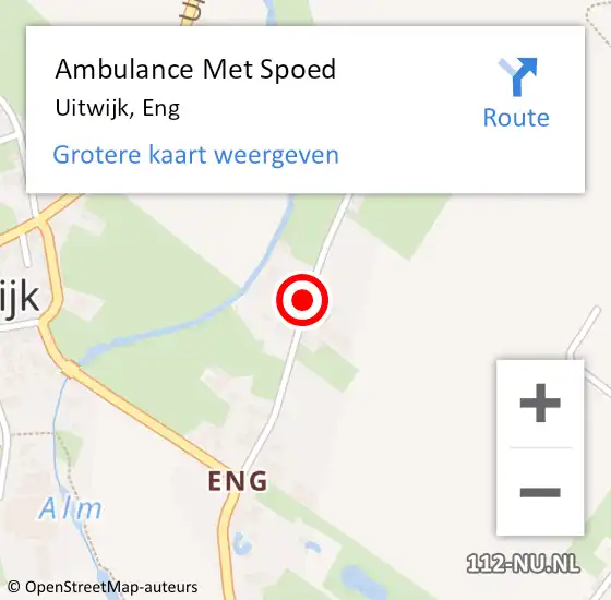 Locatie op kaart van de 112 melding: Ambulance Met Spoed Naar Uitwijk, Eng op 12 oktober 2015 12:10