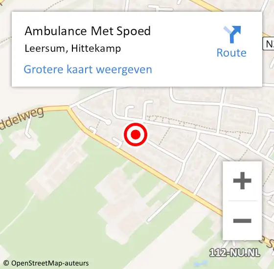 Locatie op kaart van de 112 melding: Ambulance Met Spoed Naar Leersum, Hittekamp op 12 oktober 2015 12:21