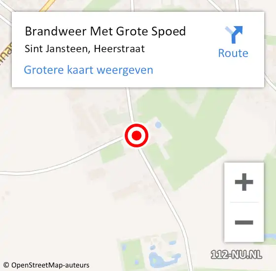 Locatie op kaart van de 112 melding: Brandweer Met Grote Spoed Naar Sint Jansteen, Heerstraat op 12 oktober 2015 12:28