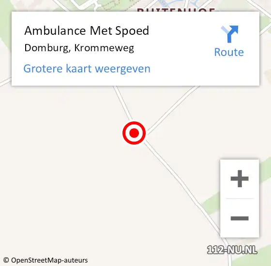 Locatie op kaart van de 112 melding: Ambulance Met Spoed Naar Domburg, Krommeweg op 12 oktober 2015 12:49