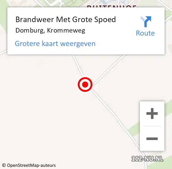 Locatie op kaart van de 112 melding: Brandweer Met Grote Spoed Naar Domburg, Krommeweg op 12 oktober 2015 12:51