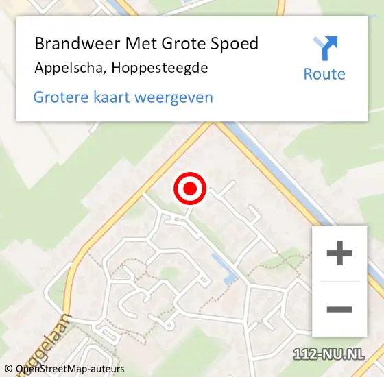 Locatie op kaart van de 112 melding: Brandweer Met Grote Spoed Naar Appelscha, Hoppesteegde op 12 oktober 2015 13:39