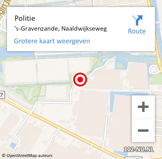 Locatie op kaart van de 112 melding: Politie 's-Gravenzande, Naaldwijkseweg op 23 november 2013 12:56