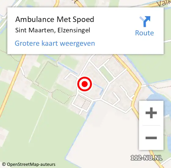 Locatie op kaart van de 112 melding: Ambulance Met Spoed Naar Sint Maarten, Elzensingel op 12 oktober 2015 16:09