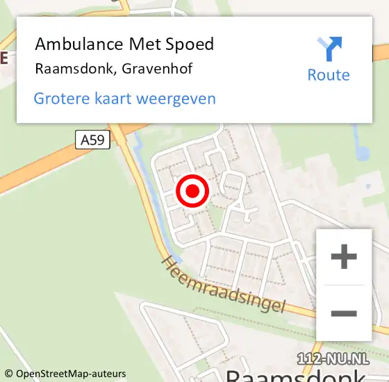 Locatie op kaart van de 112 melding: Ambulance Met Spoed Naar Raamsdonk, Gravenhof op 12 oktober 2015 17:21