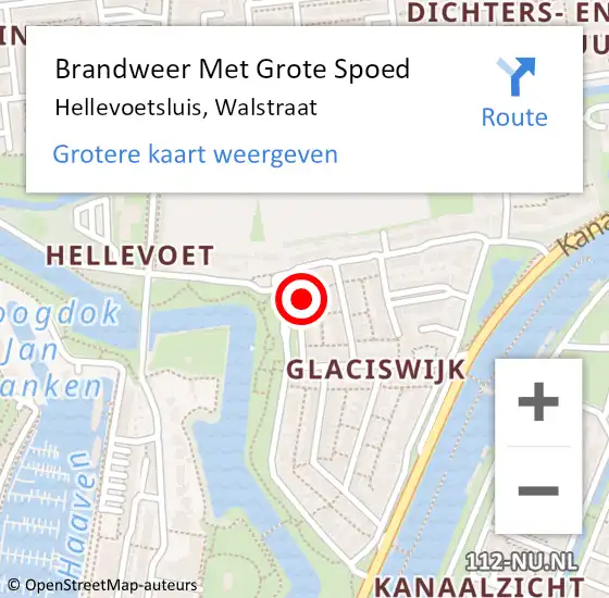 Locatie op kaart van de 112 melding: Brandweer Met Grote Spoed Naar Hellevoetsluis, Walstraat op 12 oktober 2015 17:39