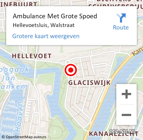 Locatie op kaart van de 112 melding: Ambulance Met Grote Spoed Naar Hellevoetsluis, Walstraat op 12 oktober 2015 17:40