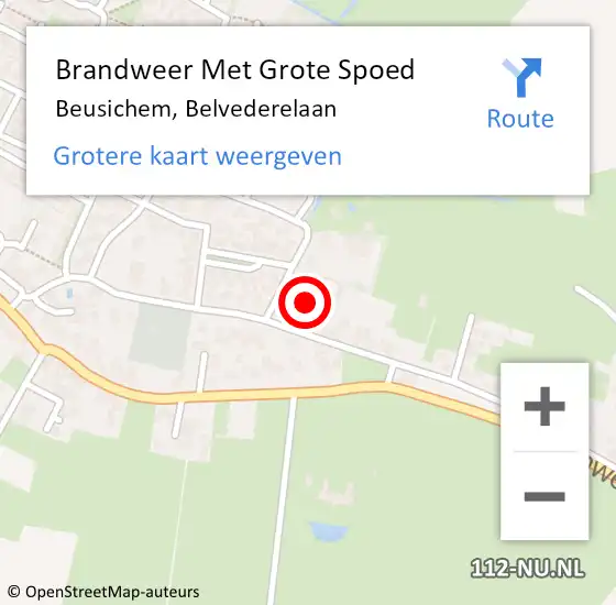 Locatie op kaart van de 112 melding: Brandweer Met Grote Spoed Naar Beusichem, Belvederelaan op 12 oktober 2015 20:33