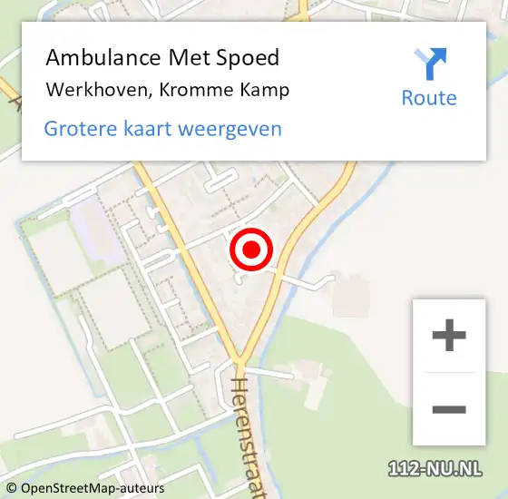 Locatie op kaart van de 112 melding: Ambulance Met Spoed Naar Werkhoven, Kromme Kamp op 13 september 2013 17:06