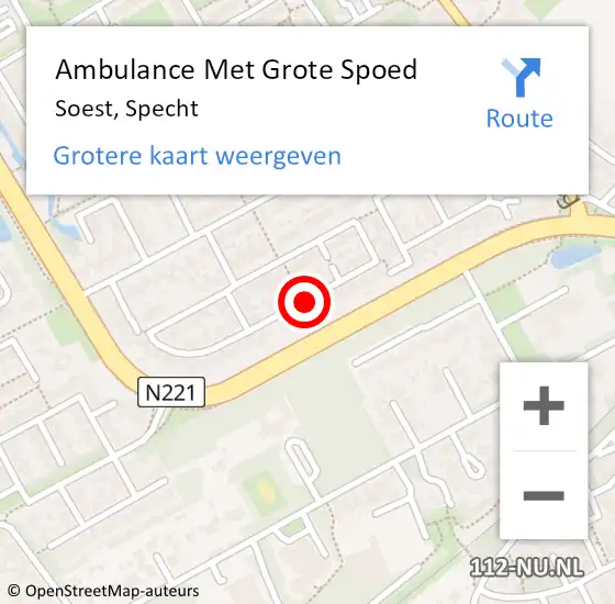 Locatie op kaart van de 112 melding: Ambulance Met Grote Spoed Naar Soest, Specht op 13 oktober 2015 04:45