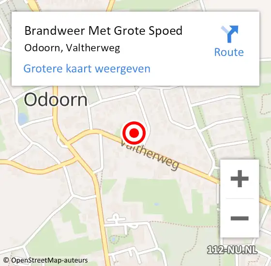 Locatie op kaart van de 112 melding: Brandweer Met Grote Spoed Naar Odoorn, Valtherweg op 13 oktober 2015 06:59