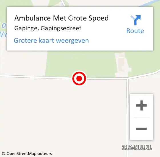 Locatie op kaart van de 112 melding: Ambulance Met Grote Spoed Naar Gapinge, Gapingsedreef op 13 oktober 2015 08:05