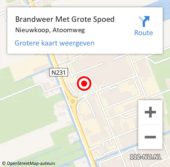 Locatie op kaart van de 112 melding: Brandweer Met Grote Spoed Naar Nieuwkoop, Atoomweg op 23 november 2013 14:11