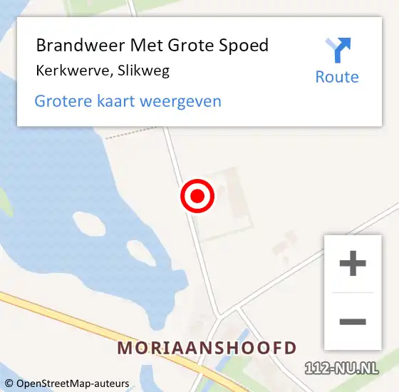 Locatie op kaart van de 112 melding: Brandweer Met Grote Spoed Naar Kerkwerve, Slikweg op 13 oktober 2015 08:41