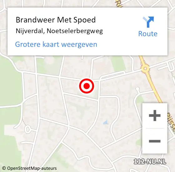 Locatie op kaart van de 112 melding: Brandweer Met Spoed Naar Nijverdal, Noetselerbergweg op 13 oktober 2015 09:51