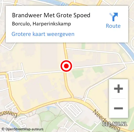 Locatie op kaart van de 112 melding: Brandweer Met Grote Spoed Naar Borculo, Harperinkskamp op 13 oktober 2015 10:28