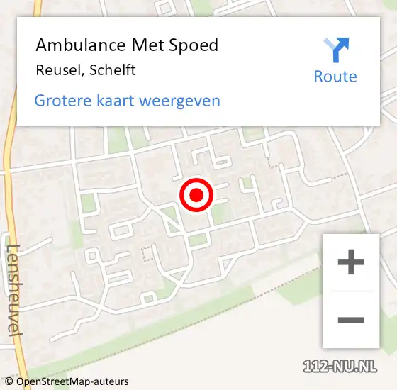 Locatie op kaart van de 112 melding: Ambulance Met Spoed Naar Reusel, Schelft op 13 oktober 2015 13:52