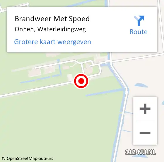 Locatie op kaart van de 112 melding: Brandweer Met Spoed Naar Onnen, Waterleidingweg op 23 november 2013 14:55