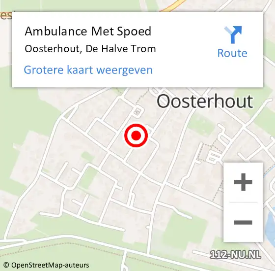Locatie op kaart van de 112 melding: Ambulance Met Spoed Naar Oosterhout, De Halve Trom op 13 oktober 2015 16:21