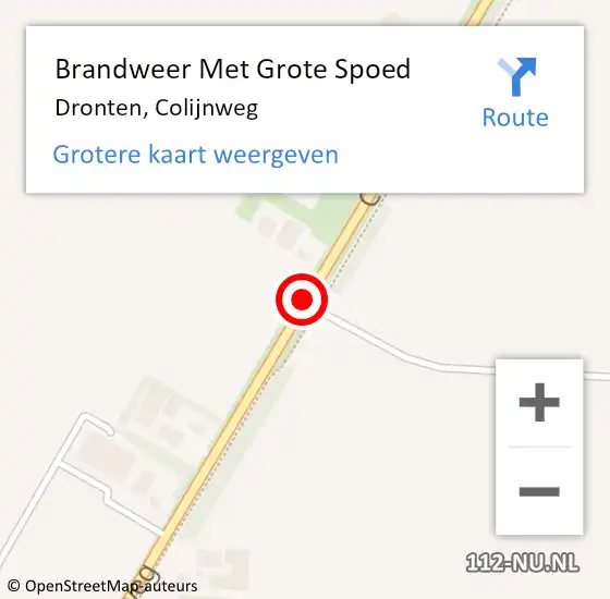 Locatie op kaart van de 112 melding: Brandweer Met Grote Spoed Naar Dronten, Colijnweg op 13 oktober 2015 17:31