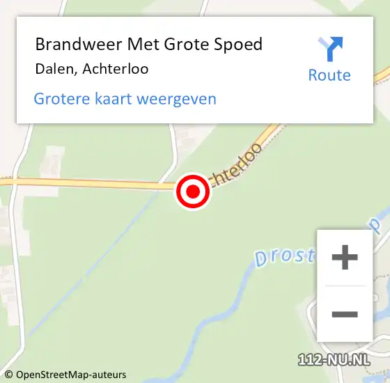 Locatie op kaart van de 112 melding: Brandweer Met Grote Spoed Naar Dalen, Achterloo op 13 oktober 2015 17:32