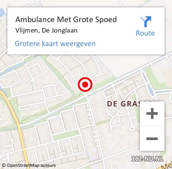 Locatie op kaart van de 112 melding: Ambulance Met Grote Spoed Naar Vlijmen, De Jonglaan op 13 oktober 2015 17:44