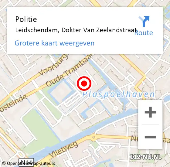 Locatie op kaart van de 112 melding: Politie Leidschendam, Dokter Van Zeelandstraat op 23 november 2013 15:18