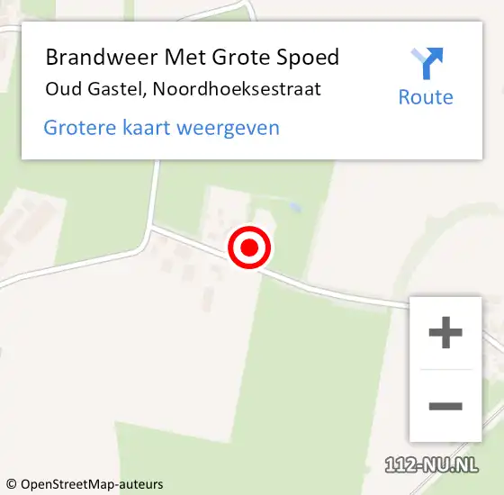 Locatie op kaart van de 112 melding: Brandweer Met Grote Spoed Naar Oud Gastel, Noordhoeksestraat op 13 oktober 2015 20:36