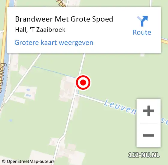 Locatie op kaart van de 112 melding: Brandweer Met Grote Spoed Naar Hall, 'T Zaaibroek op 23 november 2013 15:29