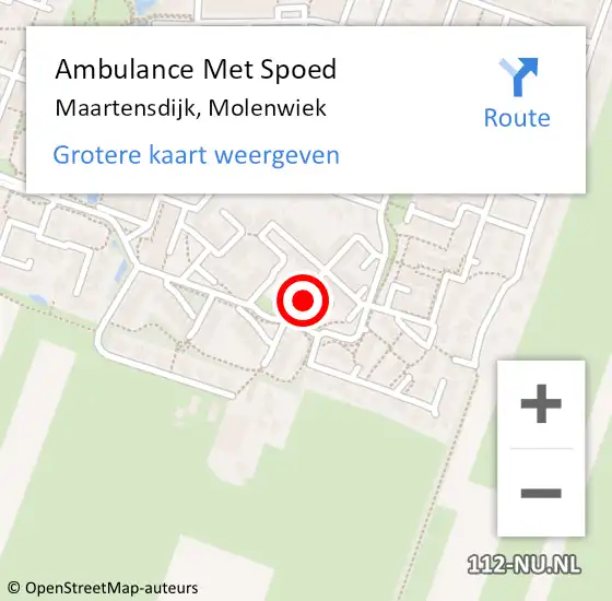 Locatie op kaart van de 112 melding: Ambulance Met Spoed Naar Maartensdijk, Molenwiek op 13 oktober 2015 20:53