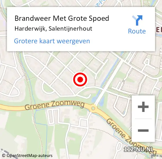 Locatie op kaart van de 112 melding: Brandweer Met Grote Spoed Naar Harderwijk, Salentijnerhout op 13 oktober 2015 21:11