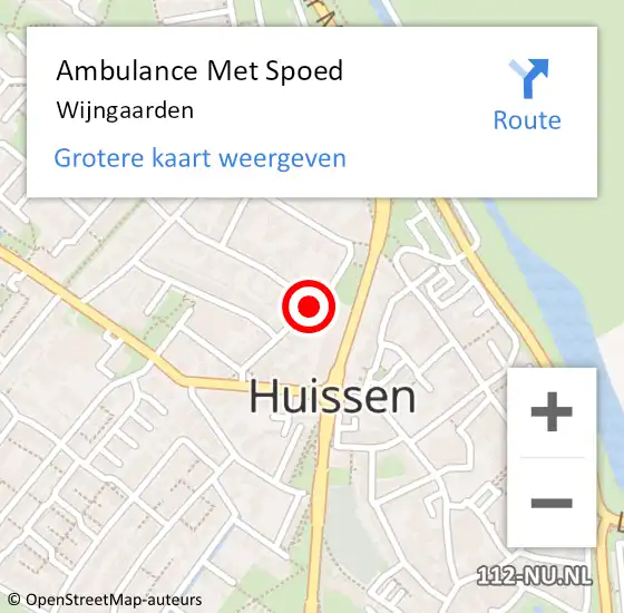 Locatie op kaart van de 112 melding: Ambulance Met Spoed Naar Wijngaarden op 14 oktober 2015 08:08