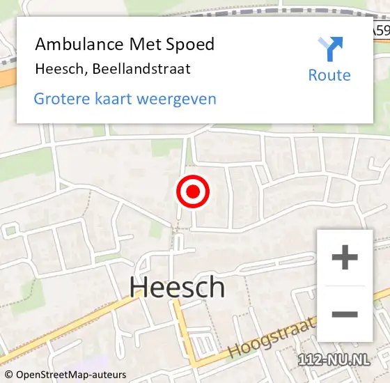 Locatie op kaart van de 112 melding: Ambulance Met Spoed Naar Heesch, Beellandstraat op 14 oktober 2015 08:53