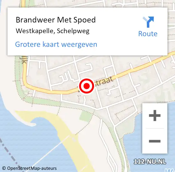 Locatie op kaart van de 112 melding: Brandweer Met Spoed Naar Westkapelle, Schelpweg op 14 oktober 2015 08:57
